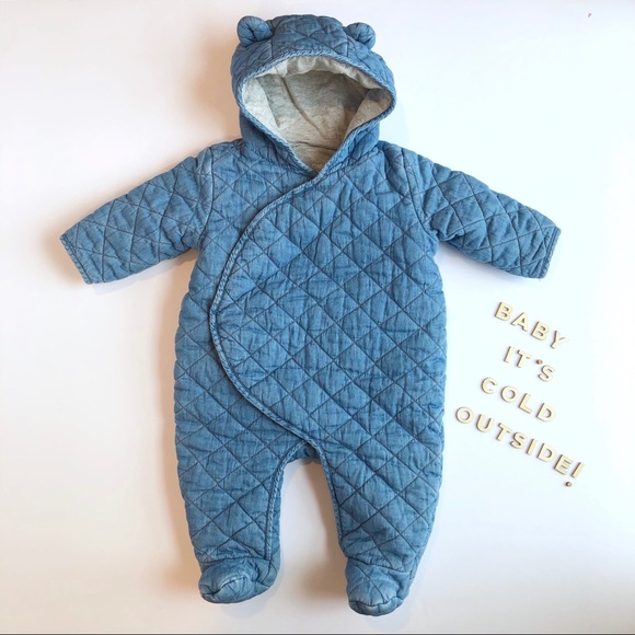 baby GAP Other - 3-6M baby GAP Quilted Chambray Bear One-Piece